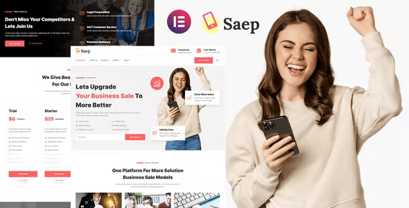 Saep – eCommerce App SaaS Showcase Elementor Template Kit