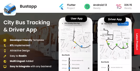 4 App Templates| City Bus Tracking App| Bus Ticket Booking App| City Bus Driver  Rider App| Bustapp 1.2