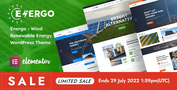 Energo – Wind Renewable Energy WordPress Theme 2.9