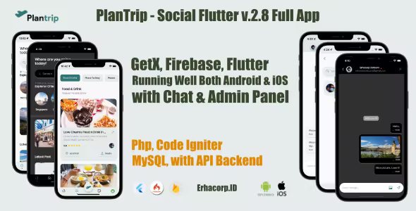 PlanTrip – Social Full Flutter v.2.8 App with Chat  Admin Panel