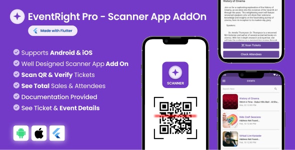 Scanner App for EventRight Pro Event Ticket Booking System 3.0.2