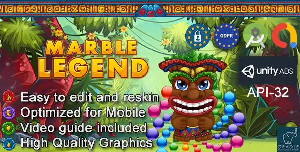 Marble Legend (Unity Ads + Admob + GDPR + Android Studio)