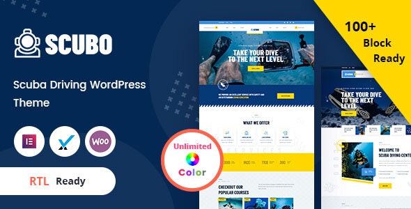 Scubo – Scuba Diving Centre WordPress Theme + RTL