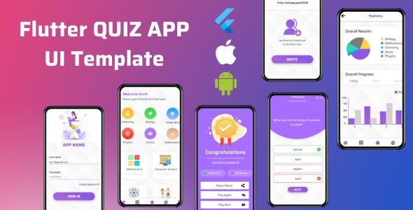 The Quiz – Flutter App UI Template