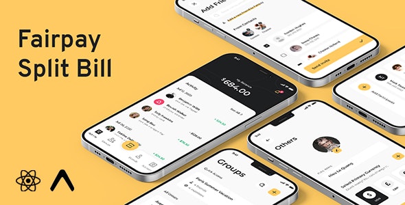 Fairpay – Split Bill React Native App Template