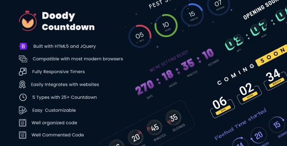 Doody Countdowns – jQuery Countdown Timers