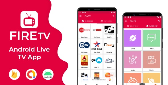 Live TV with Firebase Backend and Admob Facebook Ads 1.4