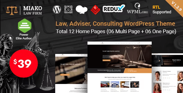 Miako – Lawyer  Law Firm WordPress Theme 1.4.0