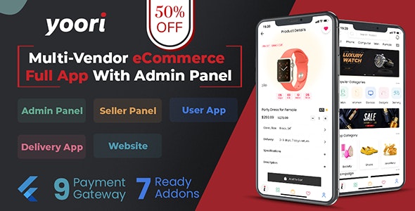 YOORI – Flutter Multi-Vendor eCommerce Full App with Admin Panel 1.1.4