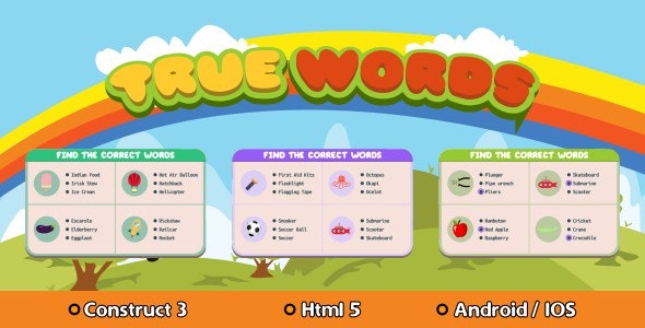 True Words – HTML5 Game (Construct 3)