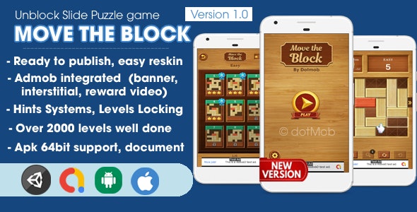 Move The Block – Unblock Game Unity Complete 1.2