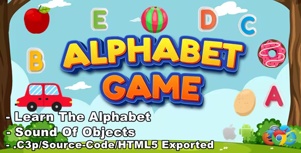 Alphabet Game for Kids – Educational Game – HTML5/Mobile (C3p)