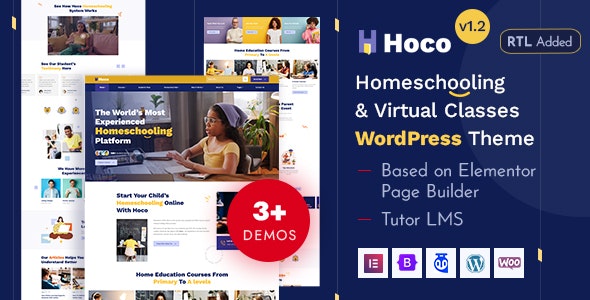 Hoco – Education LMS  Virtual Classes WordPress Theme