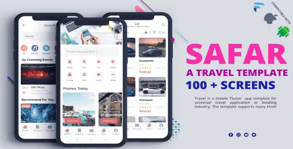 Flutter Safar travel app template with null safety