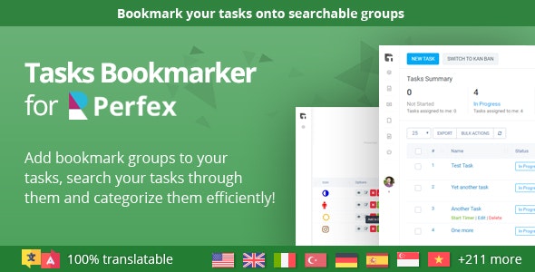 Bookmarks for Tasks – Perfex CRM module to organize your tasks in bookmarks