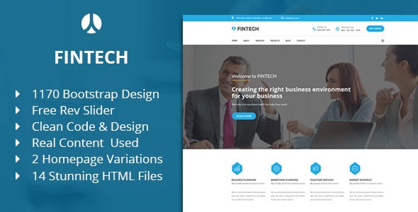 Fintech – Business, Finance & Corporate HTML Template