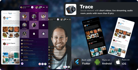 Trace social network with Live Streaming, PK battles, Chat room, Agency and more.