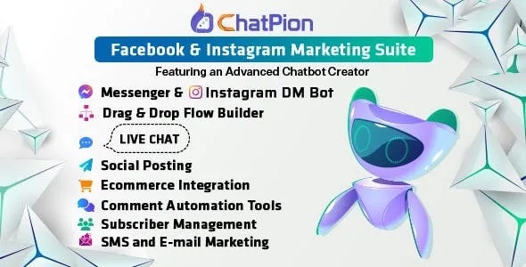 ChatPion – Facebook  Instagram Chatbot,eCommerce,SMS/Email  Social Media Marketing Platform 9.1.1