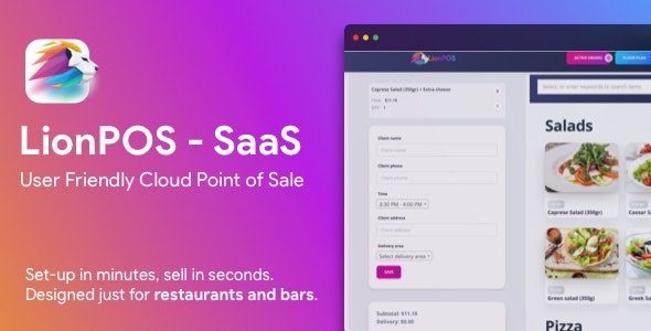 Lion POS – SaaS Point Of Sale Script for Restaurants and Bars with floor plan 4.1.0