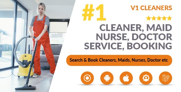 React Expo – Cleaning Service App  to Search  Book Cleaners Online Booking System Maid Nurse Doctor