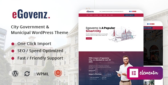 eGovenz – City Government WordPress Theme