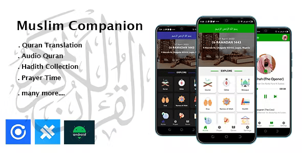 Muslim Companion – Ionic 6 Quran, Hadith, Prayer Time, Android and iOS Application