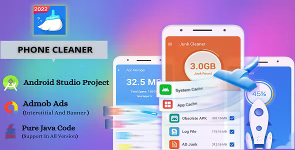 Phone cleaner and booster – battery saver, app lock, anti virus, clean master (Admob,Java)