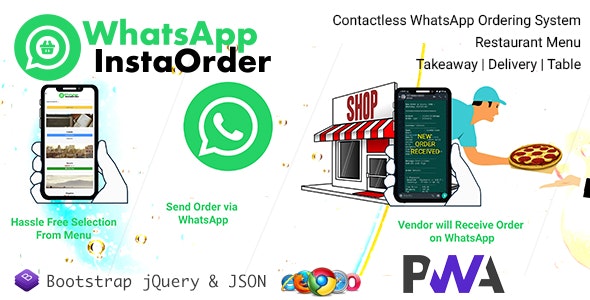 WhatsApp InstaOrder – ContactLess WhatsApp Ordering | Restaurant Menu – Takeaway | Delivery | Table