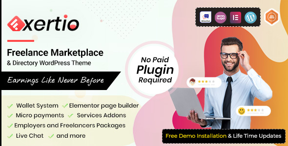 Exertio – Freelance Marketplace WordPress Theme 1.3.0