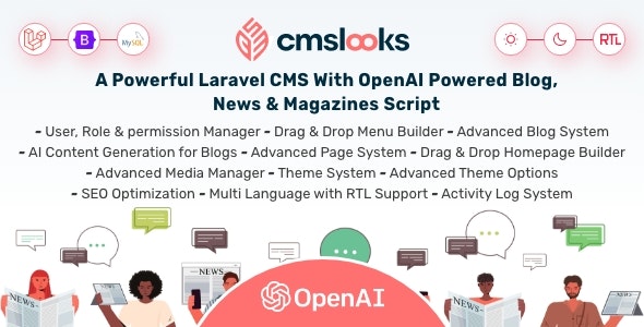 CMSLooks | Laravel CMS With OpenAI Powered Blog, News  Magazines Script