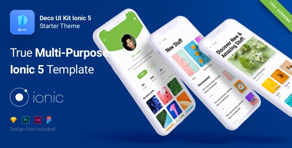 Deco UI Kit – Multi-purpose Starter Ionic 5 App Template – Angular 10, Sass, Firebase