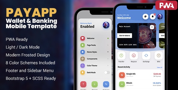 PayApp – Wallet  Banking PWA Mobile Template 1.5