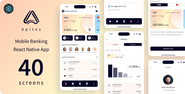 Apitex – React Native Mobile Banking App | CLI 0.71.6