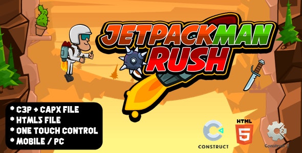 Jetpackman Rush – Construct 2/3 Game