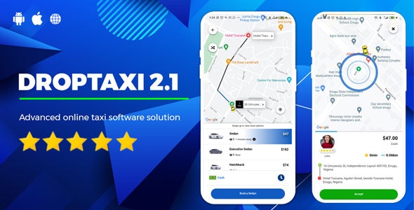 Droptaxi white label taxi app software script 2.1.1