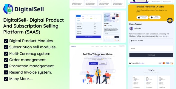 DigitalSell- Digital Product And Subscription Selling Platform (SAAS)