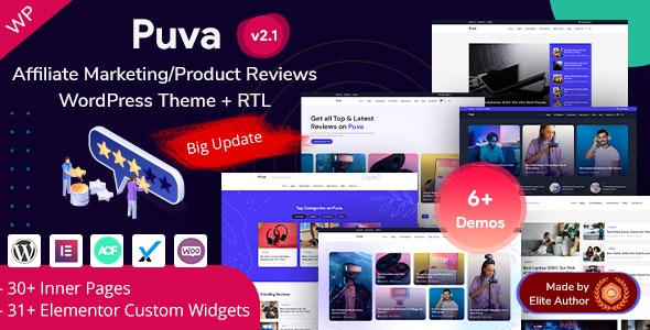 Puva – Online Blogging  Affiliate Product Reviews WordPress Theme