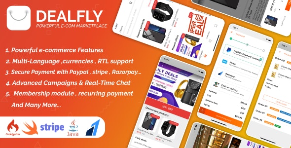 Dealfly – E-commerce & multi-vendors marketplace,Offers, Subscription system – iOS & Android