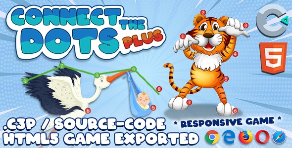 Connect The Dots Plus HTML5 Game – With Construct 3 File (.c3p)