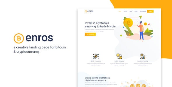 Enros – BitCoin  Cryptocurrency Landing Page