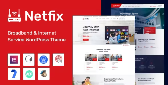 Netfix – Broadband & Internet Services WordPress Theme + RTL 1.2.0