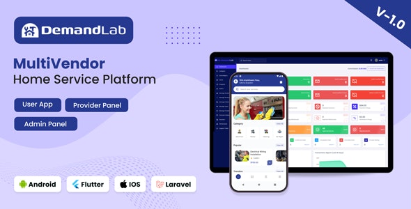 DemandLab – Multivendor Home Service Platform | Flutter App + Admin Panel + Provider Panel 2.0