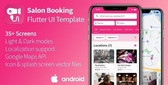 Salon Appointment Booking – Flutter UI Template