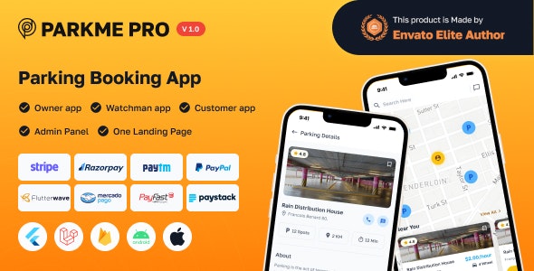 ParkMePRO – Flutter Complete Car Parking App with Owner and WatchMan app 1.5