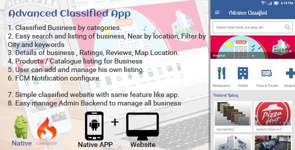 Advance Classified Search Engine App + Web