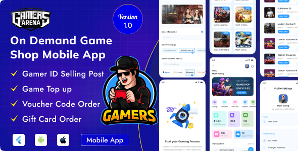 Gamers Arena – On Demand Game Shop Cross Platform Mobile Application