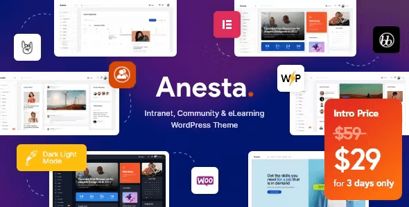 Anesta – Intranet, Extranet, Community and BuddyPress WordPress Theme 1.3.0