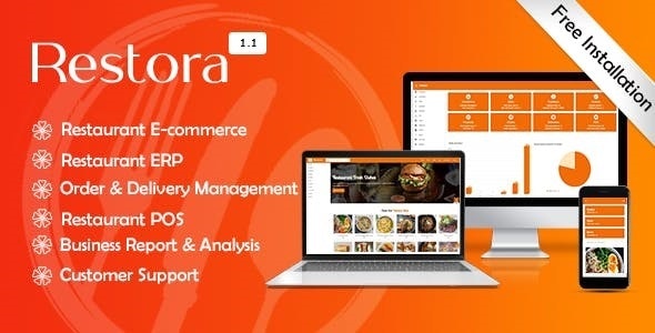 Restora – Restaurant Management System + Restaurant E-commerce