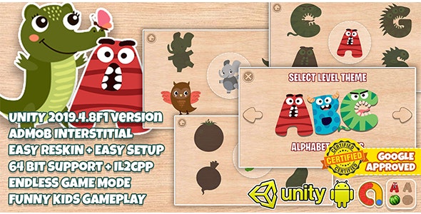 Wooden Puzzle Kids : Unity 2019 LTS + Admob Ads Ready + Easy Reskin