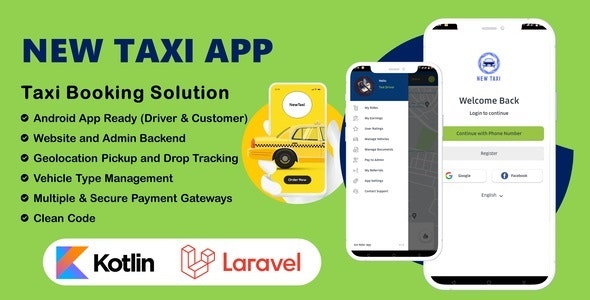 NewTaxi App – Online Taxi Booking App With Admin Panel & Driver/User Panel | Multi Payment Gateways 3.0